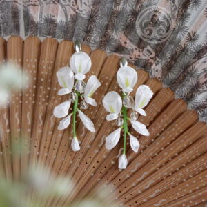 White wisteria earrings